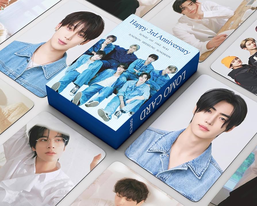 Funwaretech ENHYPEN Happy 3rd ENniversary Photocards 55 Pcs